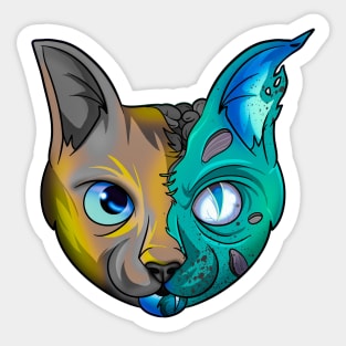 Blue Zombie Cat Sticker